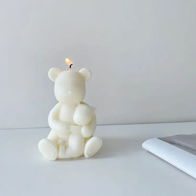 Cute Violent Bear Candle Silicone Mold DIY Process Aromatherapy Candle Baking Make Plaster Drip Glue Ornaments Gift Making Mold