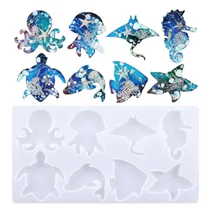 YS Marine Animal Octopus Whale Jellyfish Key Chain Resin Molds Constellation Pendant Mould Silicone For DIY Jewelry Mold Making