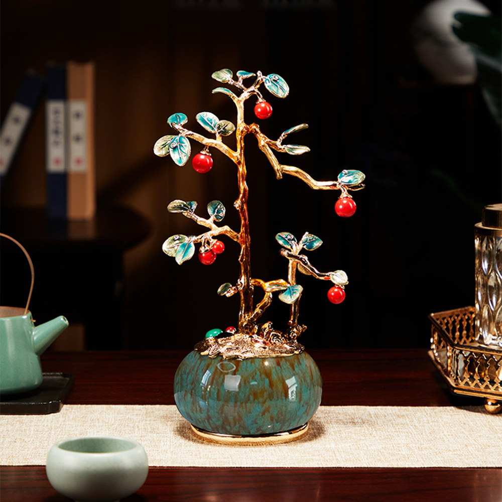 New Arrival Fashion Design Prosperity Bowl Money Tree Figurine Desk Tabletop ceramics Ornaments For Home Decoration