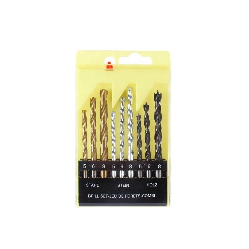 9 pcs Wood Twist Drill Bits High Speed Steel Drill Bit Set 5 6 8mm