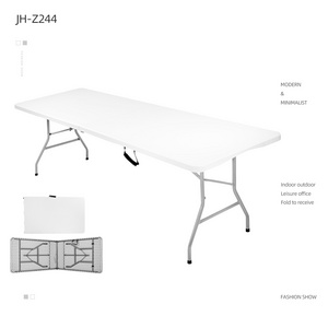 244cm HDPE table 8FT portable outdoor garden Rectangular Table Plastic Folding Table Furniture