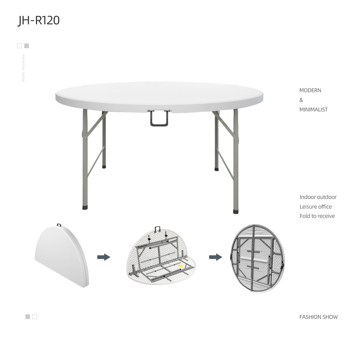 72 inch round folding tables Plastic used for banquet outdoor wedding folding tables 6 ft table chairs