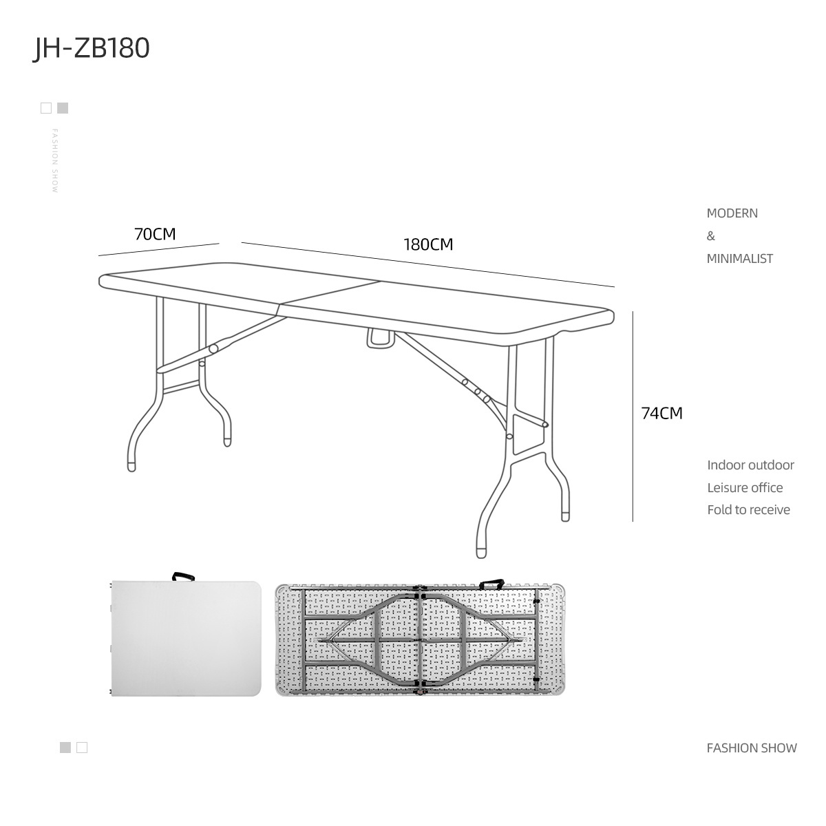 Cheap Outdoor Furniture Custom Logo 6FT Portable Fold-in-Half Portable Plastic Party Dining Tables Folding Picnic Table