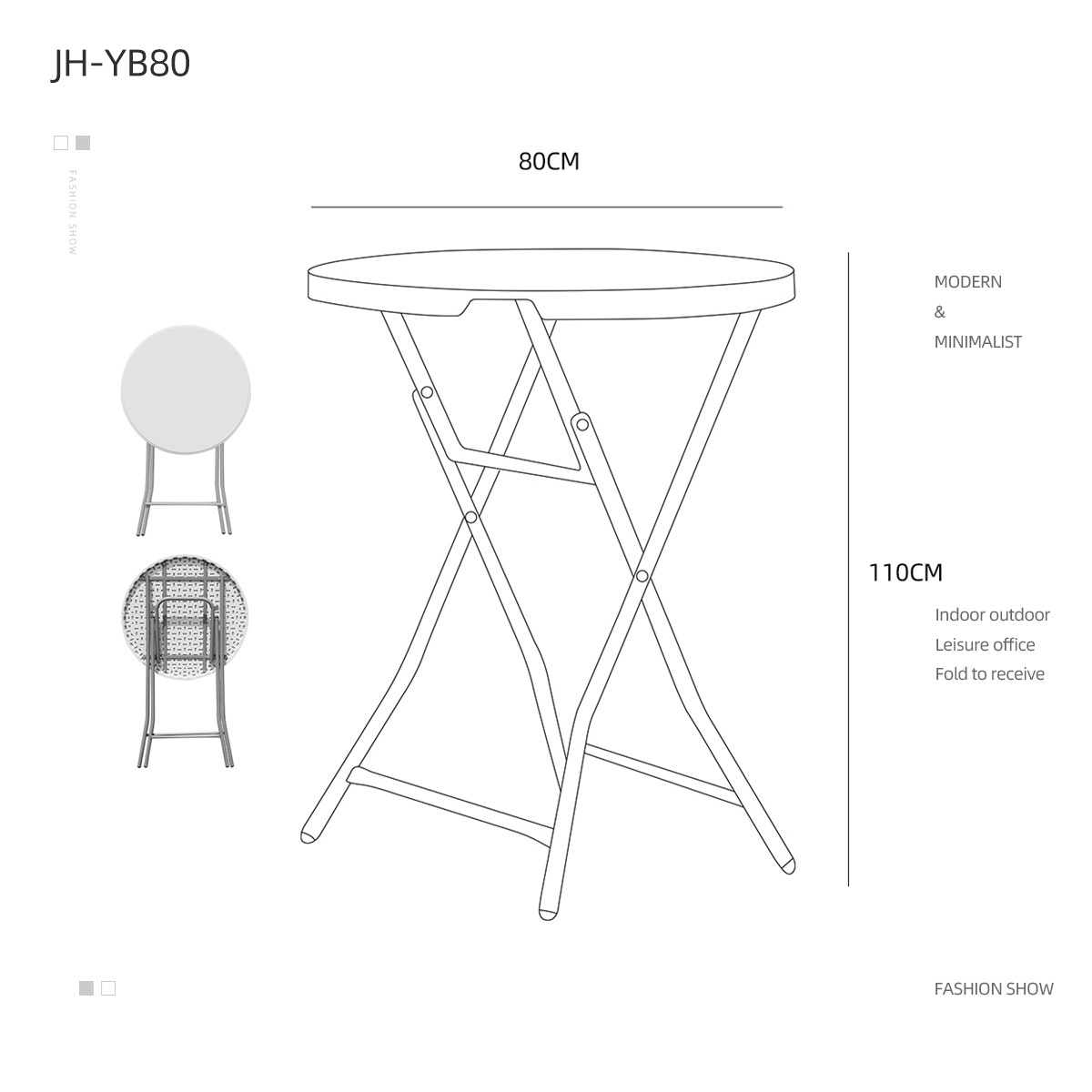 Top Quality Wholesale Foldable Outdoor Cocktail Round Height Plastic high Folding High Bar Table