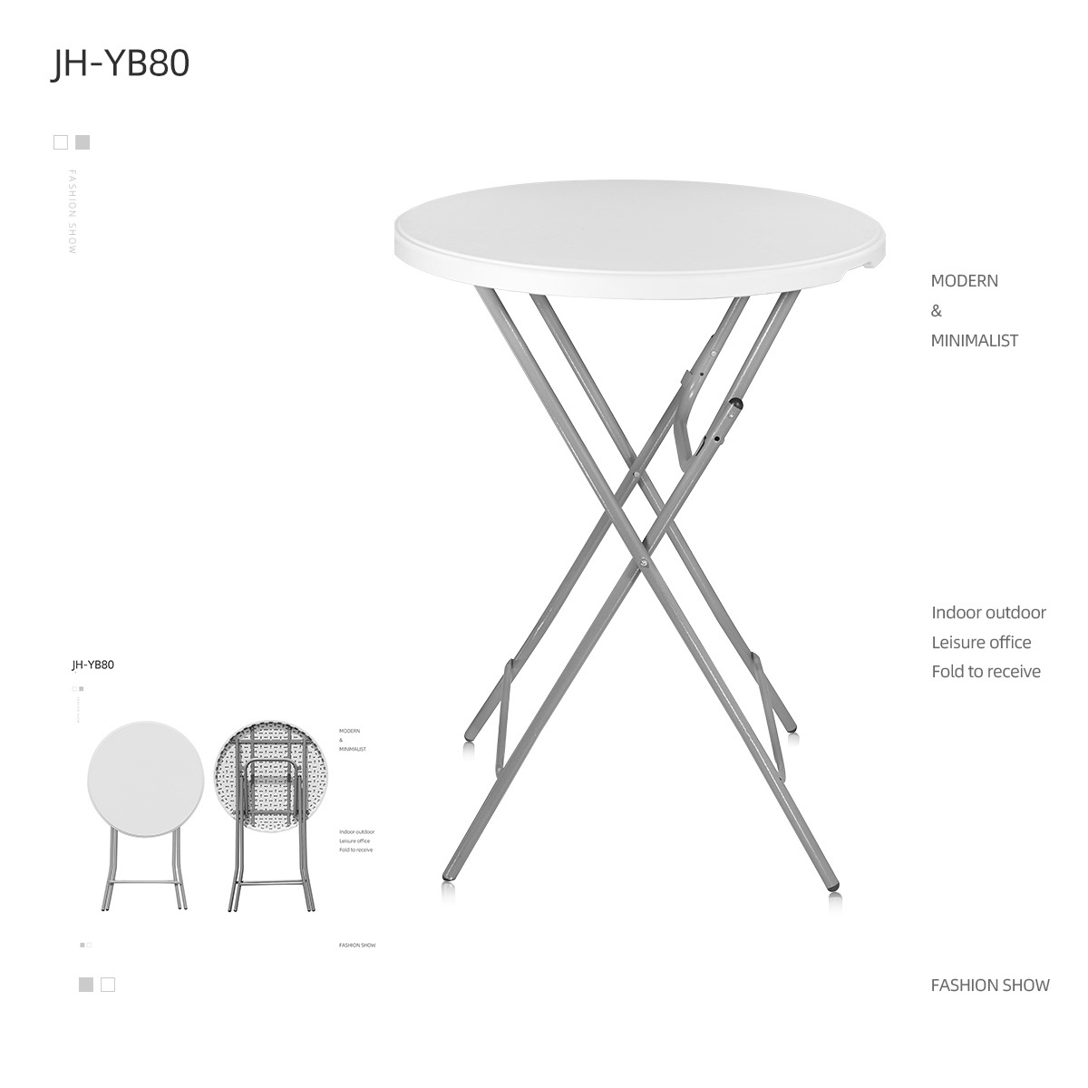 Top Quality Wholesale Foldable Outdoor Cocktail Round Height Plastic high Folding High Bar Table