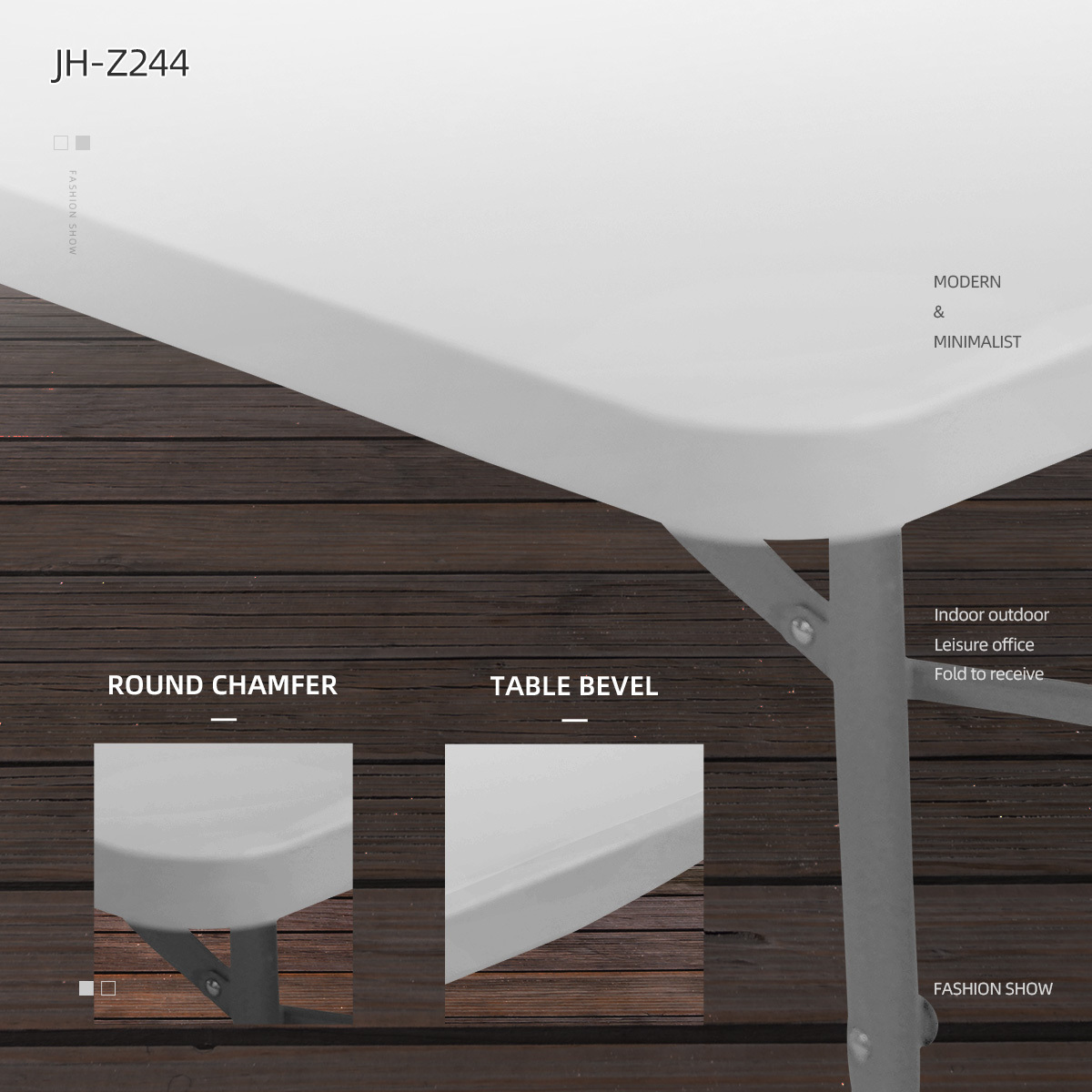 244cm HDPE table 8FT portable outdoor garden Rectangular Table Plastic Folding Table Furniture