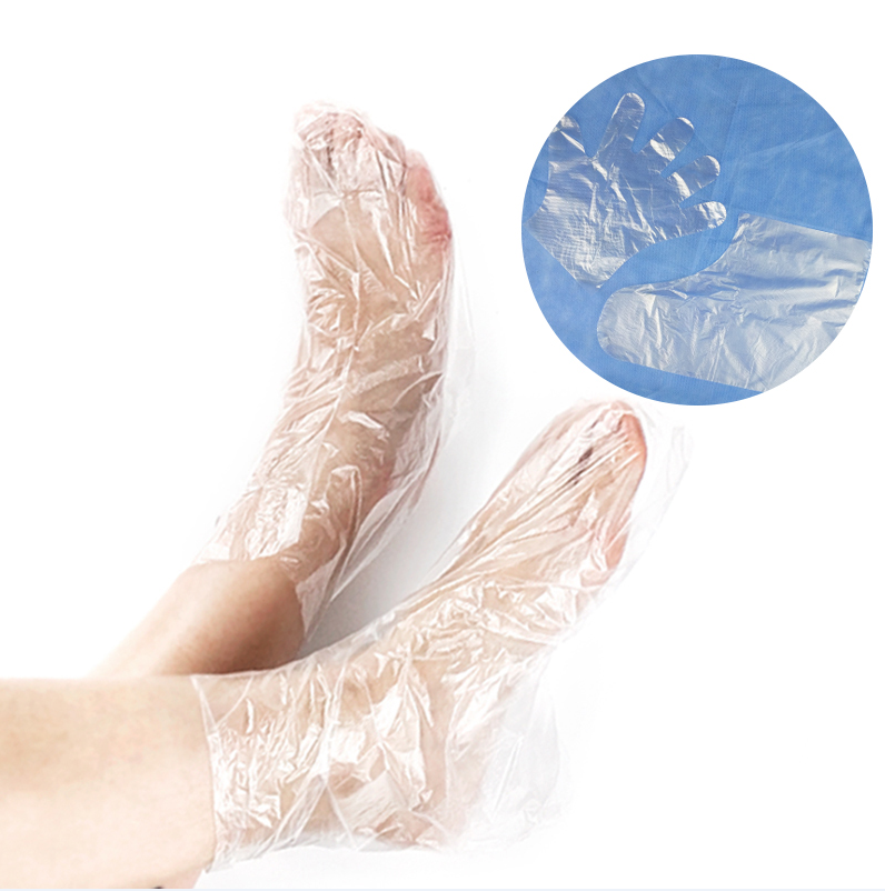 Cheap Price  Waterproof Foot  Cover Plastic Socks Disposable Transparent  No Liquid Plastic PE Foot Mask  Foot Bag For Adults