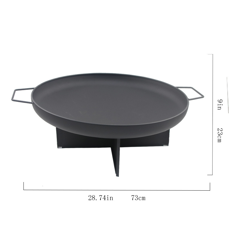 New design Black High Temperature Spray Paint Outdoor Camping Fire Pit With Cooking Grid