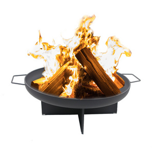 New design Black High Temperature Spray Paint Outdoor Camping Fire Pit With Cooking Grid