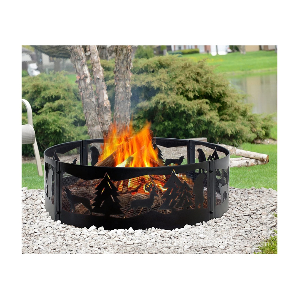 Burning Campfire Ring Outdoor Heater Firepit Wood Burning Fire Pit Ring