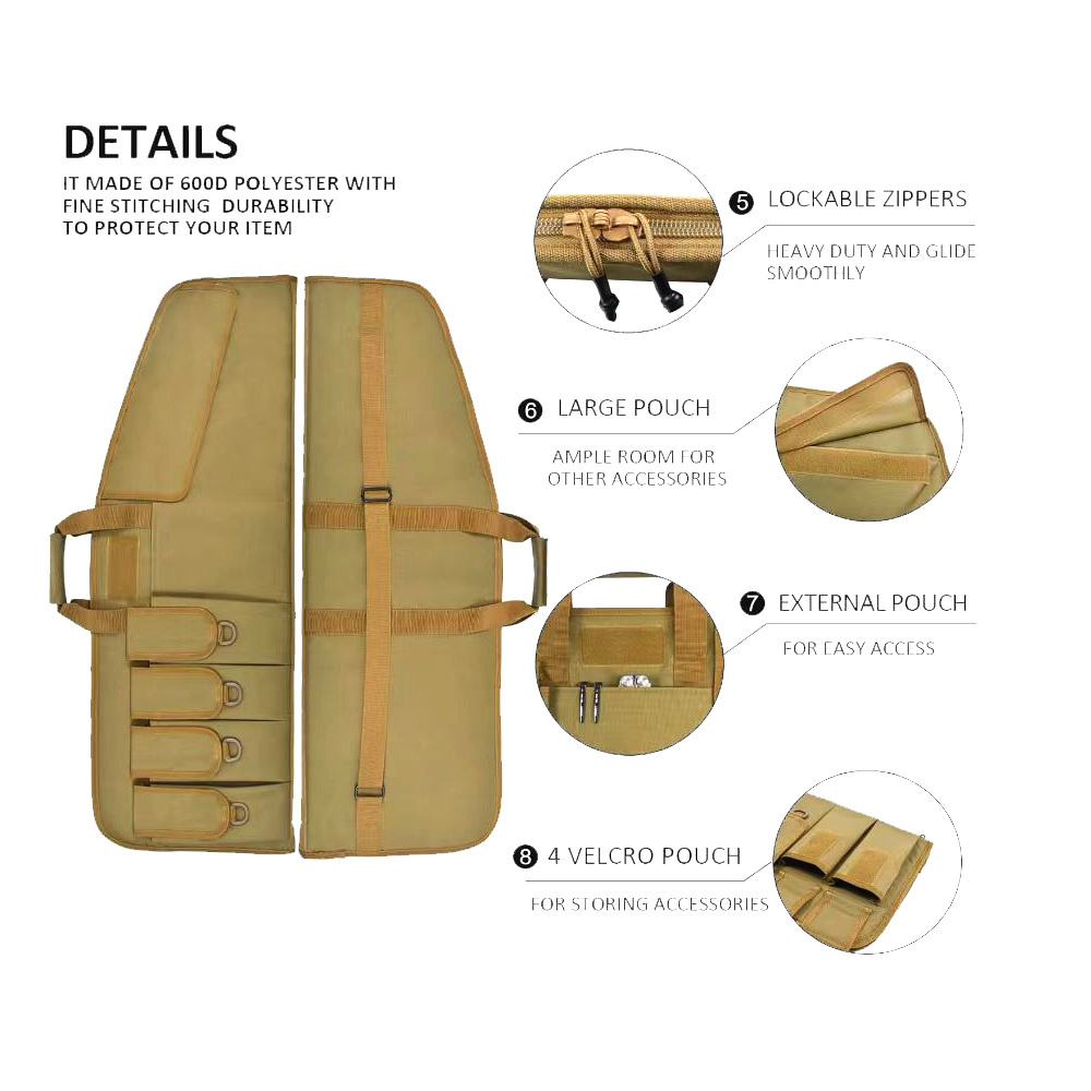 2024 New Design Hunting Waterproof Tactical Long Gun Bag Soft Range Shooting Holster Backpack Custom Gun Case Gun Bags