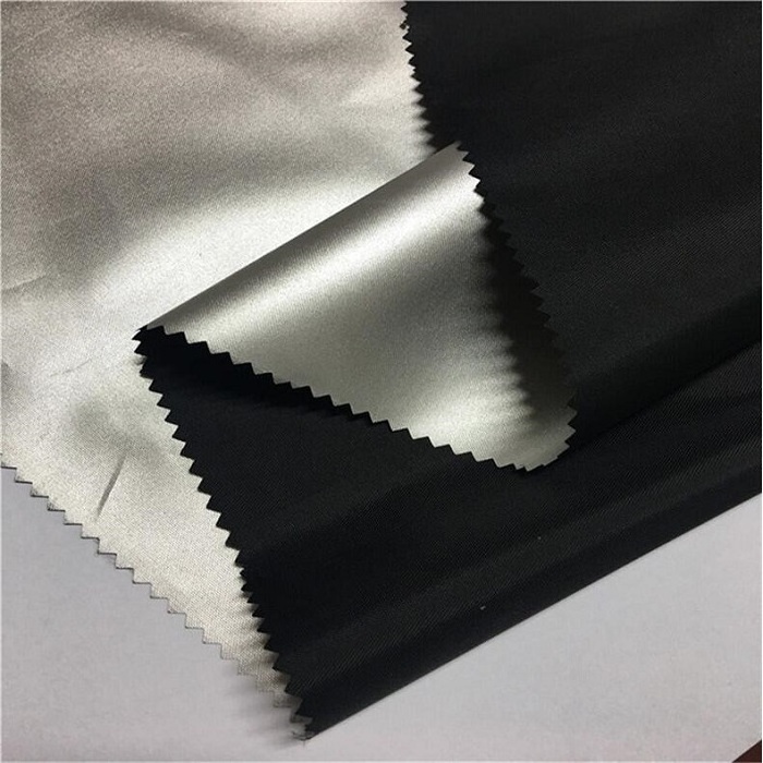 Factory Manufacture 190t Black Polyester Taffeta Waterproof With Silver Coating