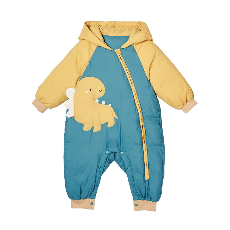 Baby Boy down jumpsuit thick warm winter jacket baby down rompers puffer down jacket crawling suit