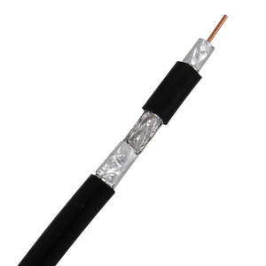 Dual quad shield satellite cable TV antena 18awg CCS  satellite RG6U  coaxial CU cable water proof with power