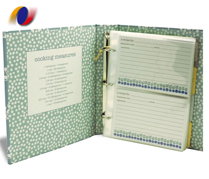 Seasoning Design Recipe Book Binder with 3 Ring, Large Protector, 4x6 Cards and Tabbed Dividers