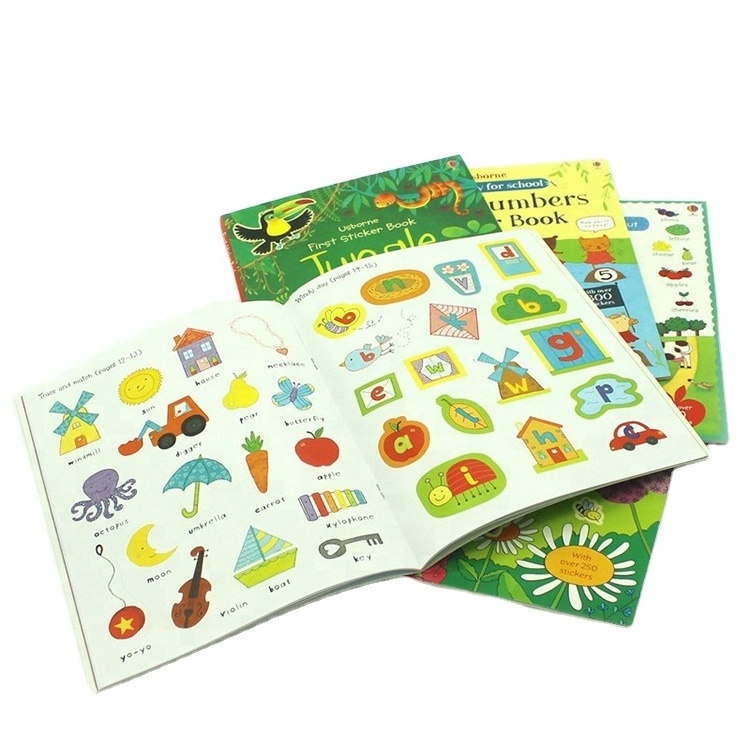 Custom printing full color diecut Kids Cartoon Sticker Book