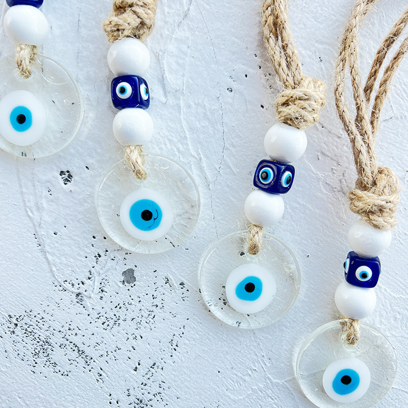 Protection Charm Glass Turkish Nazar Bead Greek Blue Evil Eye Amulet Wall Hanging Decor For Home