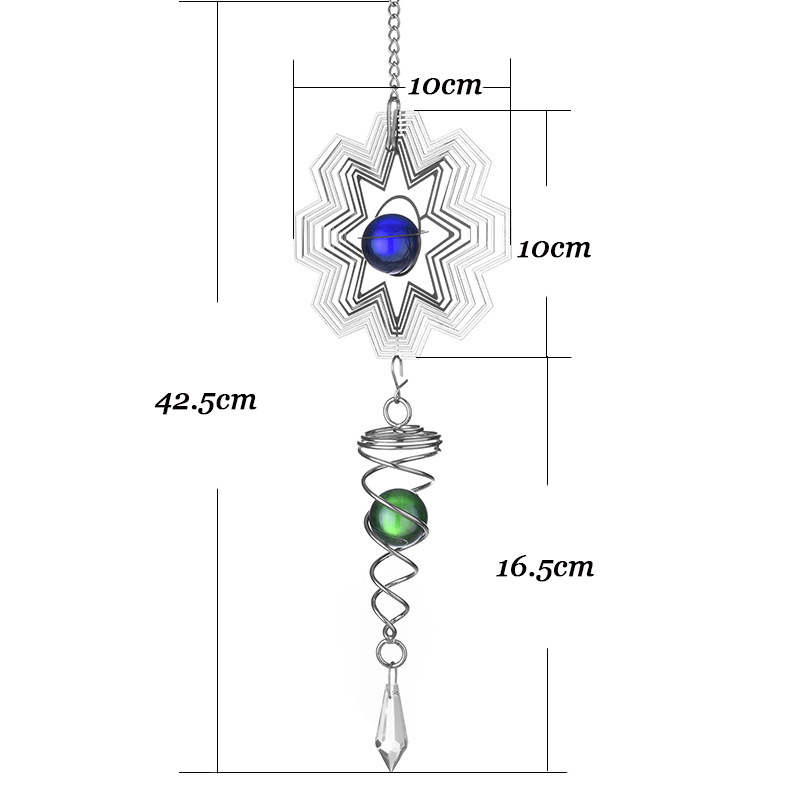 Christmas Small Butterfly Metal Flower 3d Sublimation Wind Spinner Crystal Tail With Ball Usa Warehouse