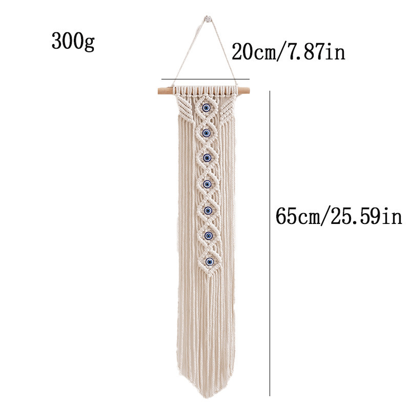 Nordic Turkish Nazar Blue Evil Eye Macrame Crochet Wall Decor Hanging Ornaments For Good Luck