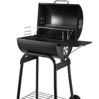 Hot Sale Professional  Charcoal BBQ Grill Offset Smoker with Trolley Large Chimney for outdoor Backyard