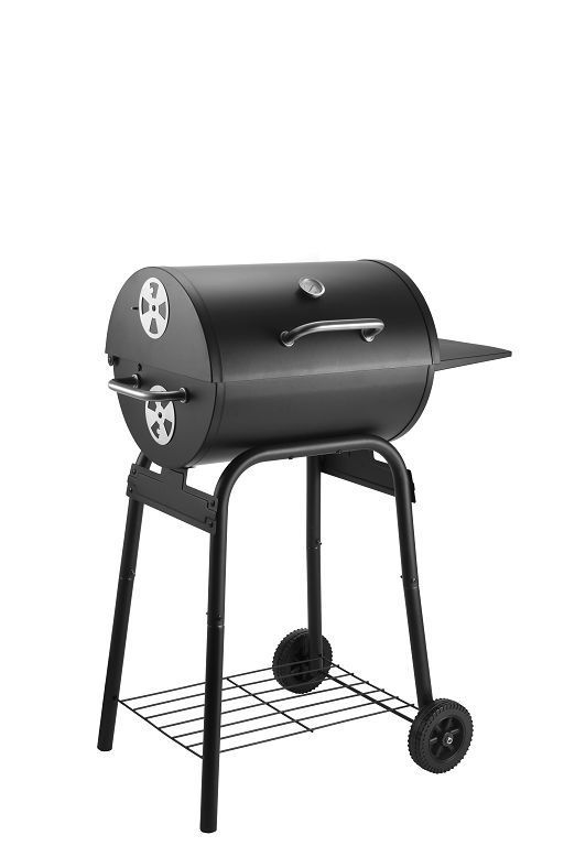 Hot Sale Professional  Charcoal BBQ Grill Offset Smoker with Trolley Large Chimney for outdoor Backyard