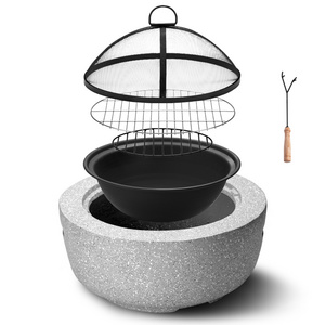 New BBQ Grill Outdoor Charcoal Round Magnesium Oxide Fire Pit Wood Burning BBQ Fire pits for Outside Cooking