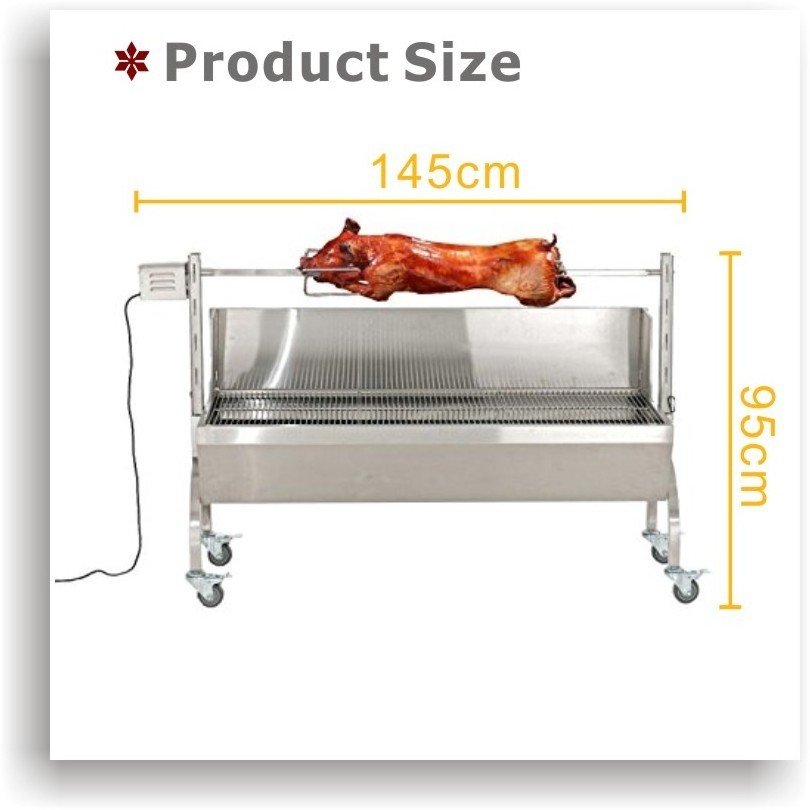 Outdoor Lamb Pig Spit Roaster Stainless Steel  Charcoal Rotisserie Grill