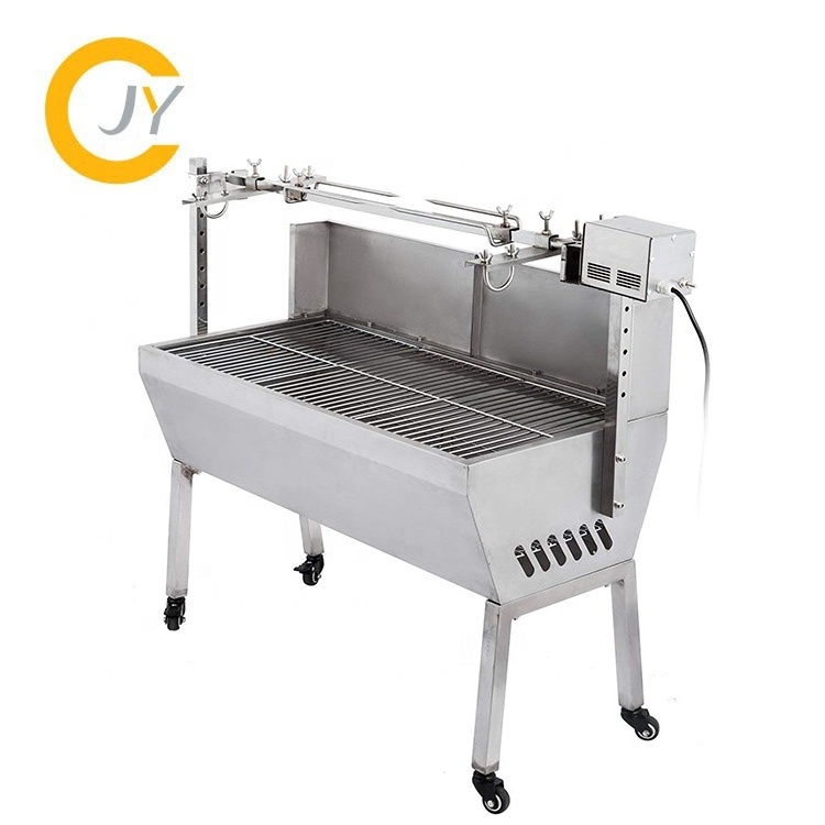 Outdoor Lamb Pig Spit Roaster Stainless Steel  Charcoal Rotisserie Grill