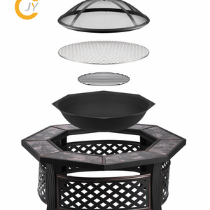 Outdoor Firepit with Water Feature Low Smoke Square Metal Fire Pit and Water Bowl for Garden Bbb Barbecue