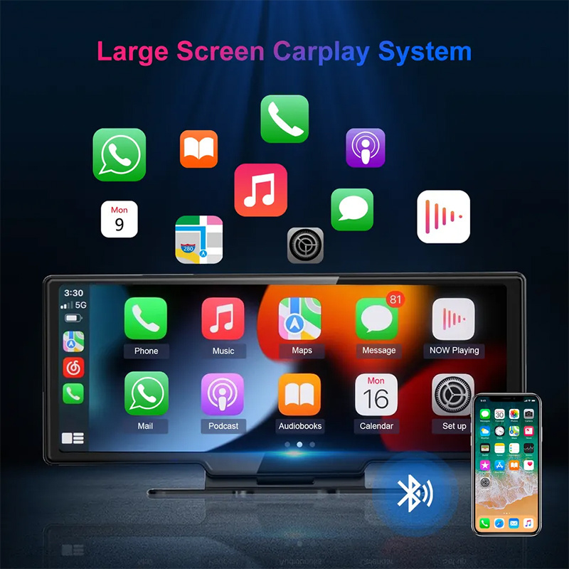 Car universal portable carplay android auto 10.26inch HD smart screen dashboard car dvd radio player