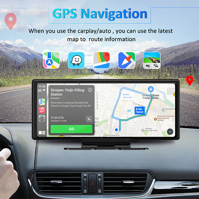 Car universal portable carplay android auto 10.26inch HD smart screen dashboard car dvd radio player