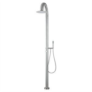 Brushed  stainless steel outdoor shower column set garden swimming pool rain portable outdoor shower