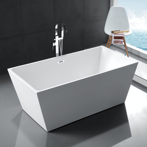 Contemporary Standalone Bathtub Acrylic Modern Apartment Freestanding Carton Box + Foam + Wood Ivory Two Piece Crate 5 Years