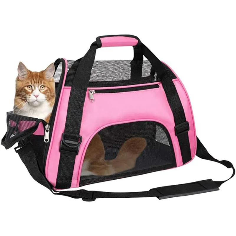 Custom Foldable Airline Approved Soft Sided Cat Pet Dog Carrier Bag Breathable Portable Pet Travel Bag for Small Puppy Carrier