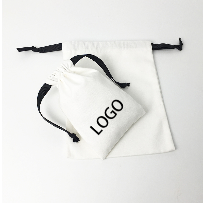 Promotional Wholesale Eco Friendly Custom Logo Printed Gift Soap Canvas Pouch Cotton Linen Candle Drawstring Bag