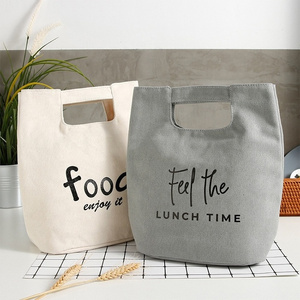 Hot Sale Thickened Keep Fresh Canvas Insulated Bento Lunch Bag Tote Cooler Bag