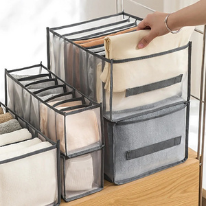 Wardrobe Clothes Organizer for Jeans Foldable Closet Underwear Storage Organizer Drawer with Handle