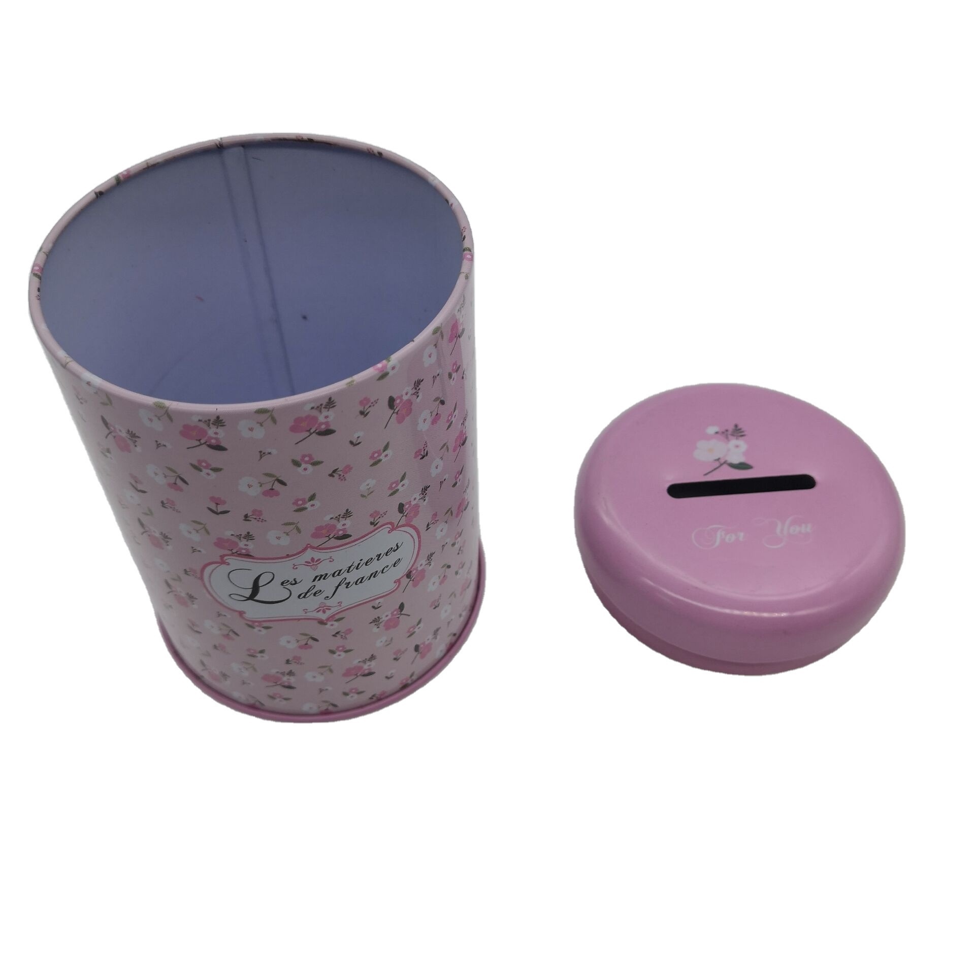 Round Tin Money Saving Box For Kids Custom Tin Cans Tin Money Box