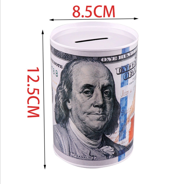 Round Metal Coin Storage Box bank Money tin box saving Piggy banks