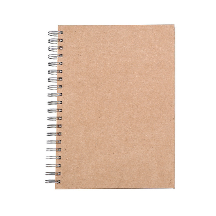 Reusable Custom Printing Kraft Paper A4 Size Spiral Notebook Sketchbook for Drawing