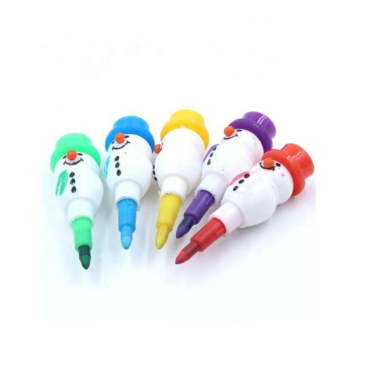 MOQ promotional new design cut snowman shape plastic pencil