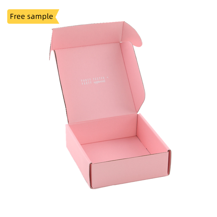 Rigid Custom Design Pink Folding Corrugated Paper Shipping Mailer Box for Cosmetic Jewelry