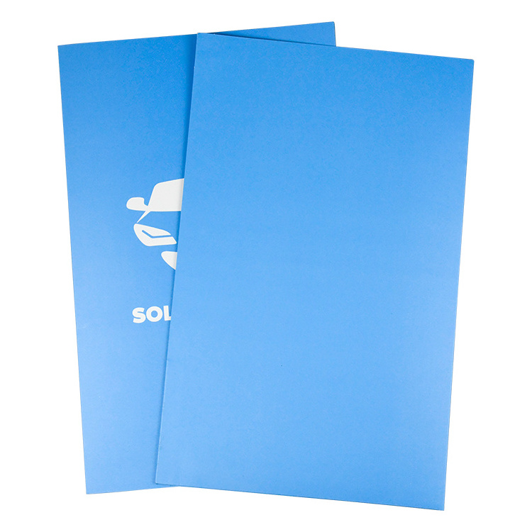 Premium Promotion Customized Design School Agency Blue Pocket Legal Size File Folders with Pocket