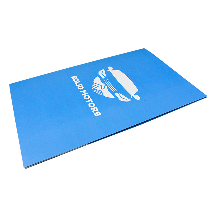 Premium Promotion Customized Design School Agency Blue Pocket Legal Size File Folders with Pocket