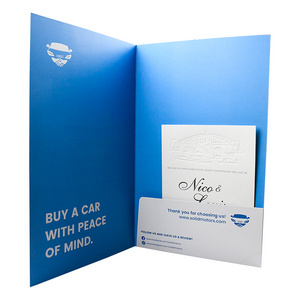 Premium Promotion Customized Design School Agency Blue Pocket Legal Size File Folders with Pocket