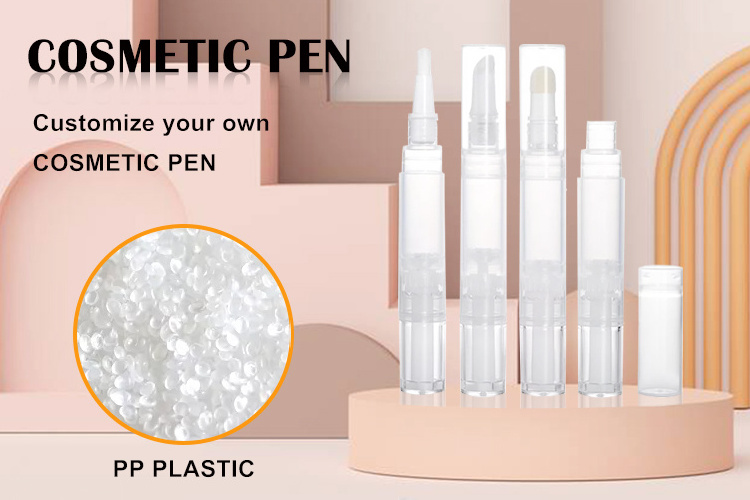 Custom Logo Empty 2ml 3ml 4ml 5ml Cosmetic Pen Whitening Teeth Lip Gloss Cuticle Oil Nail Polish Twist Pen with Brush