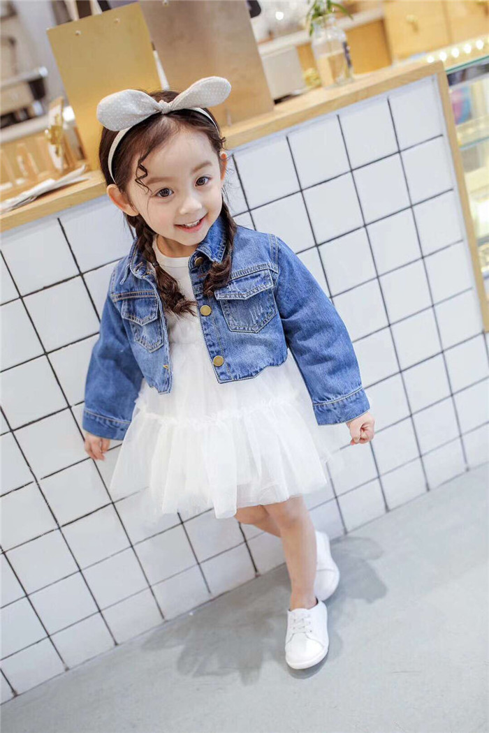 Buy Lots From China Little Girl Jean Jacket 2 Pieces Full Length Party Dresses From Turkey Taiwan Online Shopping