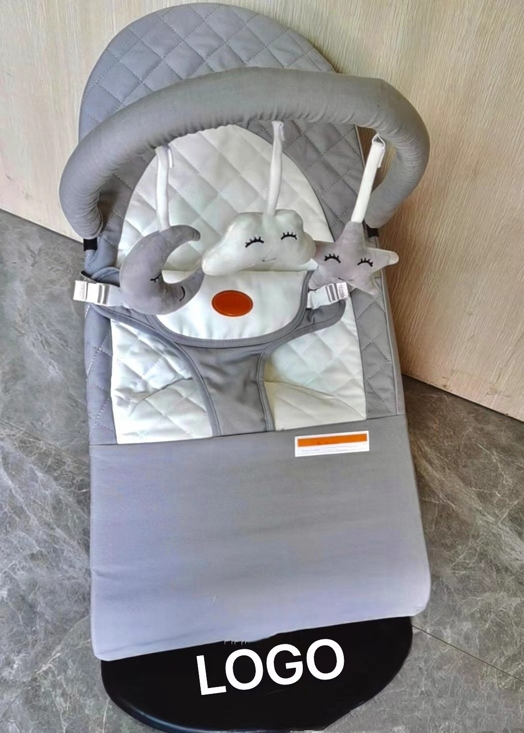 2024 Baby Portable Easy Adjust Sleeping Pure Cotton Rocking Chair Cradle with Toy Pendant Kids Swing Bassinet Chair