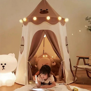 Girls Sensory Sweet House Cotton Fabric Kids Tent Indoor Yurt Indian Teepee Pop Up Playhouse for Baby