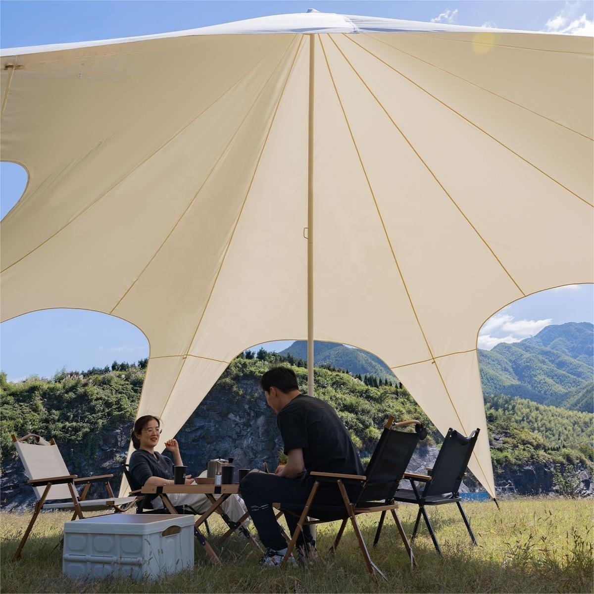 high-quality supersize canopy camping tent 40 persons sunshelter beach family festival party tent outdoor garden canopy